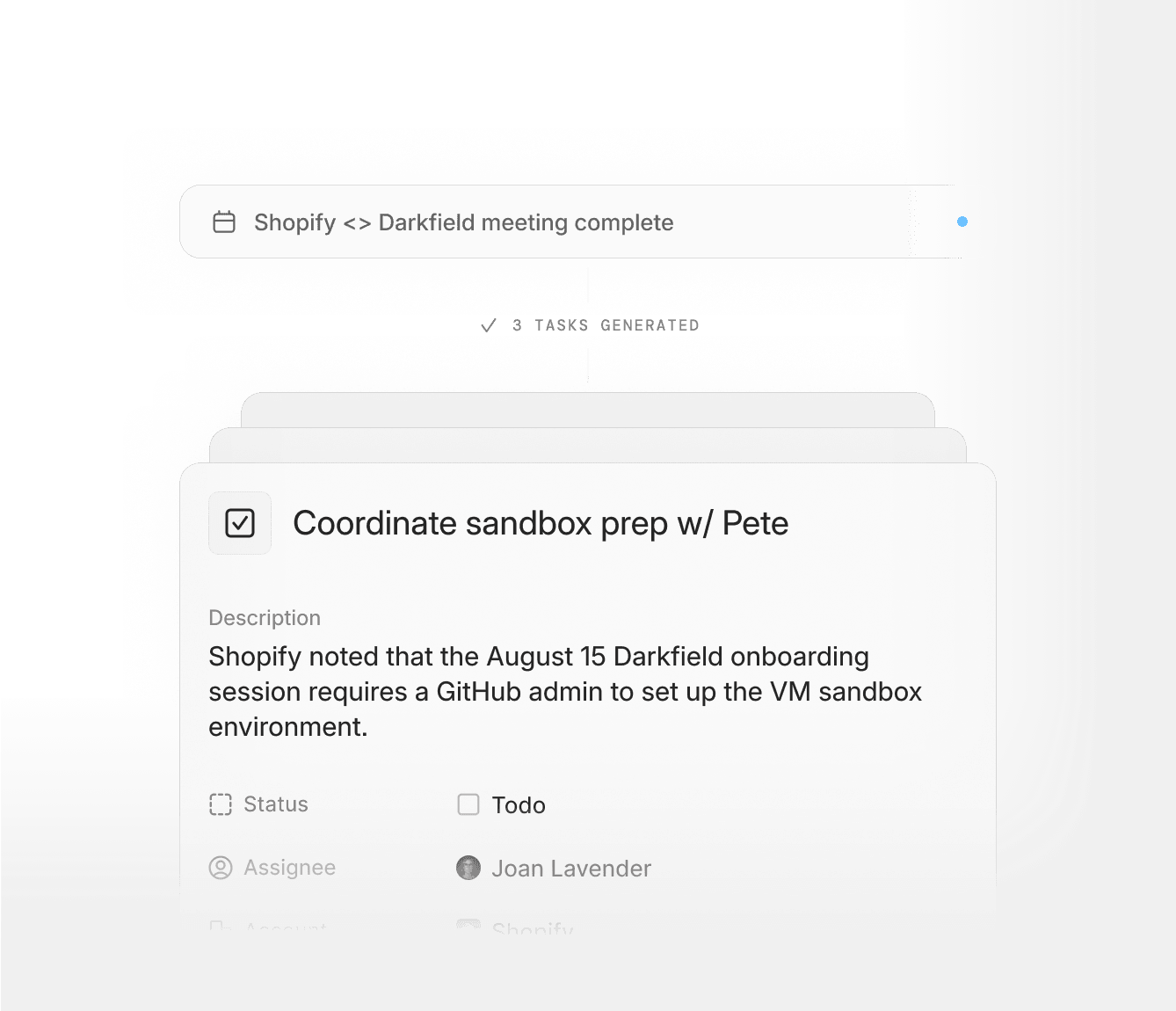 Tasks from commitments