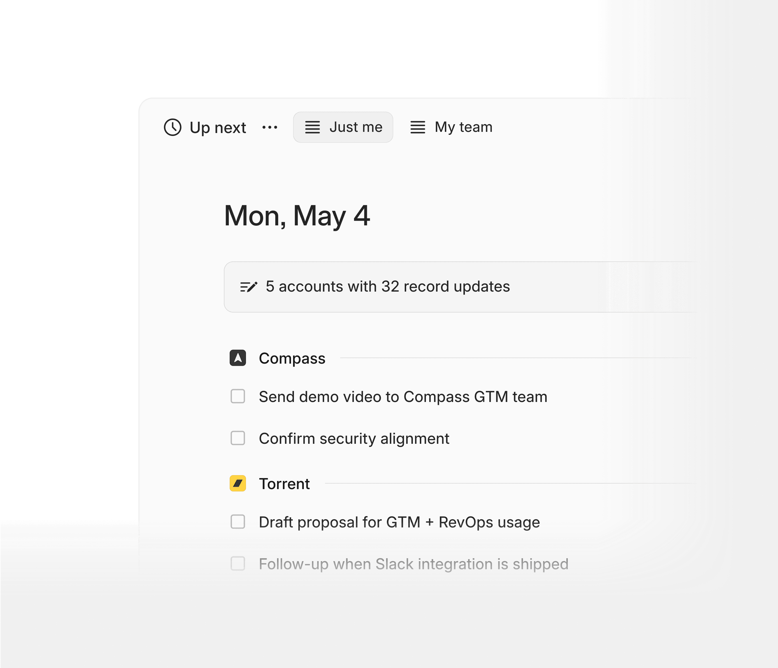 Action items extracted from every call